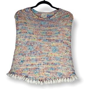 Peek Multicolor Knit Girl Poncho with tassel size 6-7
